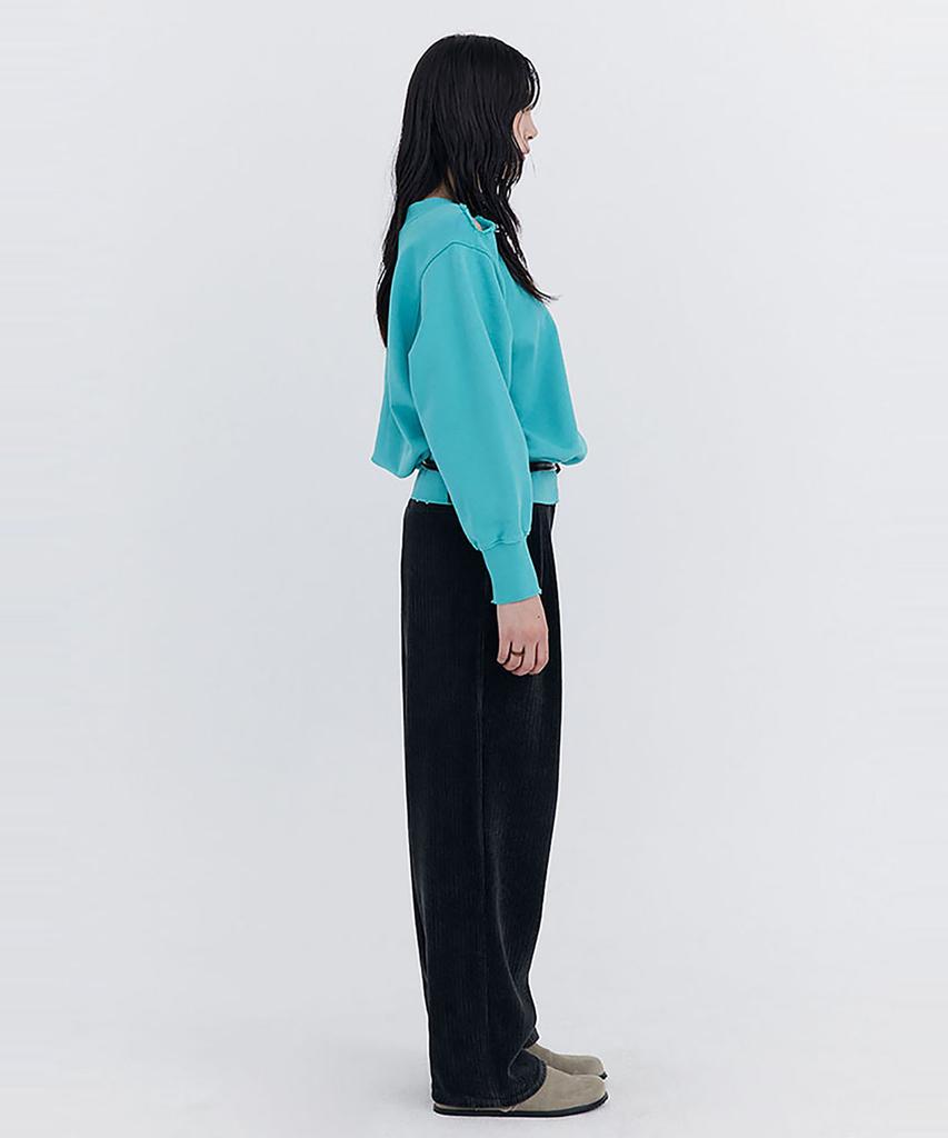 WNDERKAMMER Damage V-Neck Sweatshirt_Mint