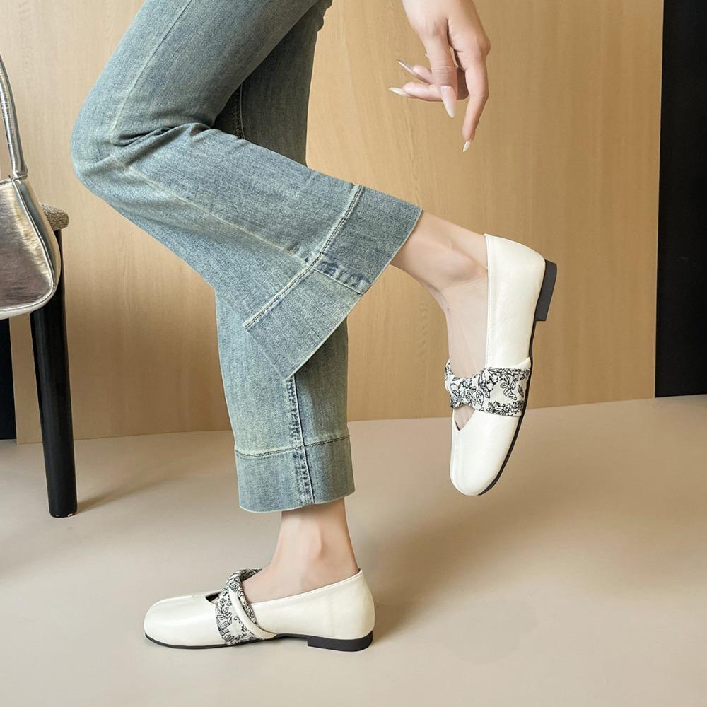 Flat Shoes Round Head Single Shoes Women's Shallow Mouth Flat Mary Jane Shoes for Woman