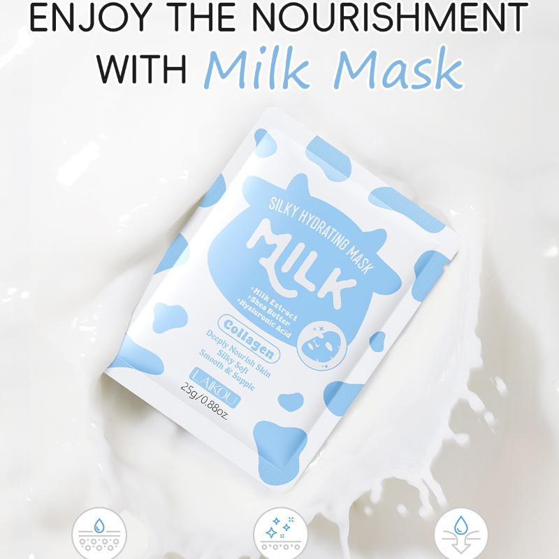 Milchmaske, reich an Vitamin D, tiefenwirksam feuchtigkeitsspendende Behandlungsmaske, geeignet für alle Hauttypen