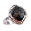 Natural Black Copper Turquoise Gemstone 925 Solid Sterling Silver Ring S.10 u2i45