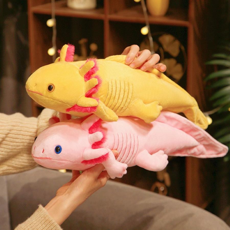 45cm Kawaii Bunte Molch Plüschtier Kuscheltier Niedlicher Axolotl Salamander Flauschiger Plüschfisch Beruhigendes Langes Kissen Kissen Kinder Geschenkidee