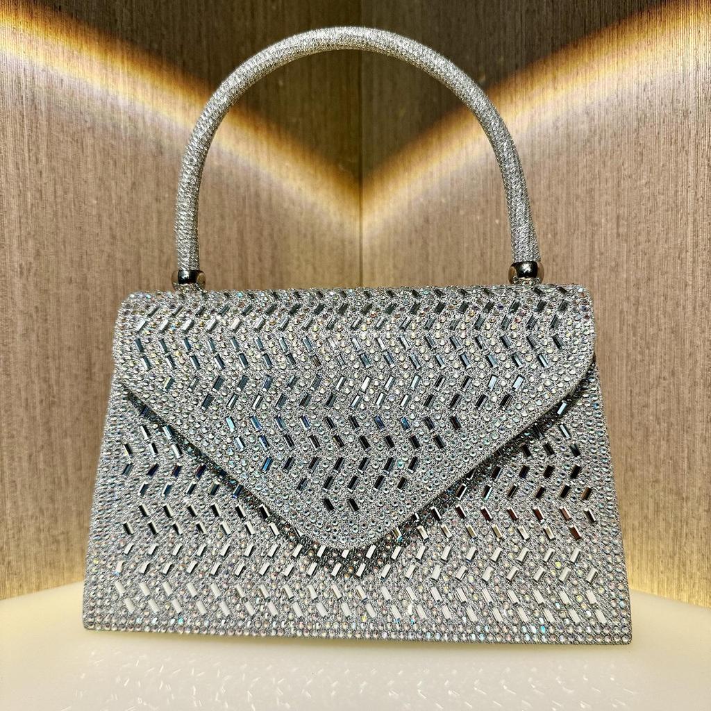 Elegante Strass-Diamant-Umhänge-Abendhandtasche für Hochzeiten und Bankette