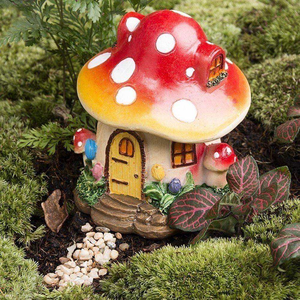 Micro Landscape Garden Ornament Decoration Dollhouse Accessory Miniatures Mushroom House Figurines