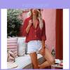 Cotton Linen Long Sleeve Shirt For Women With Button Closure For Office Wear