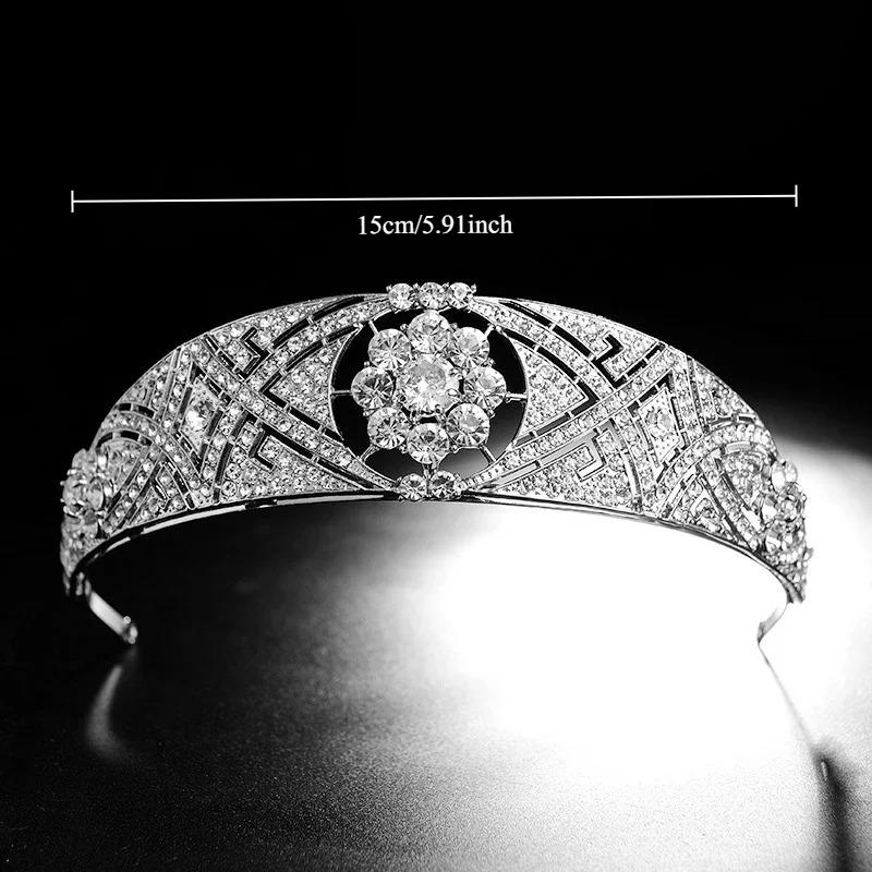 

1pc Crystal Princess Queen Crowns Wedding Hair Accessories Handmade Bride Crown срібний