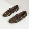 Round Toe Rivet Mary Janes Shoes Women Spring Autumn Buckle Strap Ballet Flats Shoes Female Elegant Daily Loafers Footwear