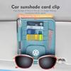 For Volkswagen VW Car Sunshade Card Package Holder Sunglasses Ticket Card Clip Scirocco Passat Polo B5 B6 B7 CC Tiguan Sharan BJ1