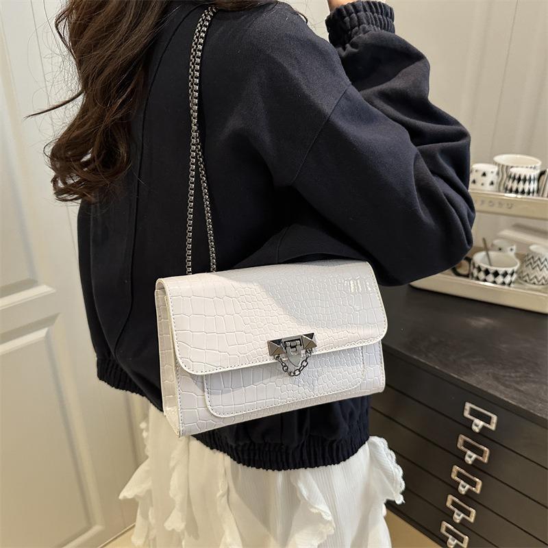 New retro chain bag casual popular solid color summer high-grade texture shoulder crossbody small square bag