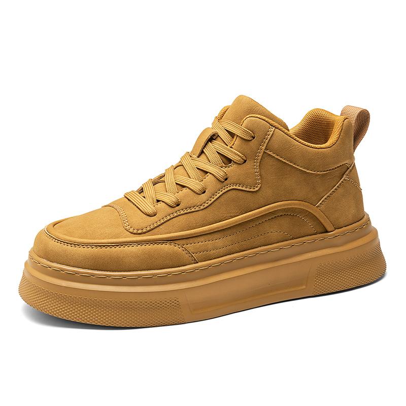 Fashion New Retro Autumn Winter Men's Ankle Shoes Classic Leather Casual Boots Fashion Comfort Mens Desert Boots Warm Lace-Up Male Shoes