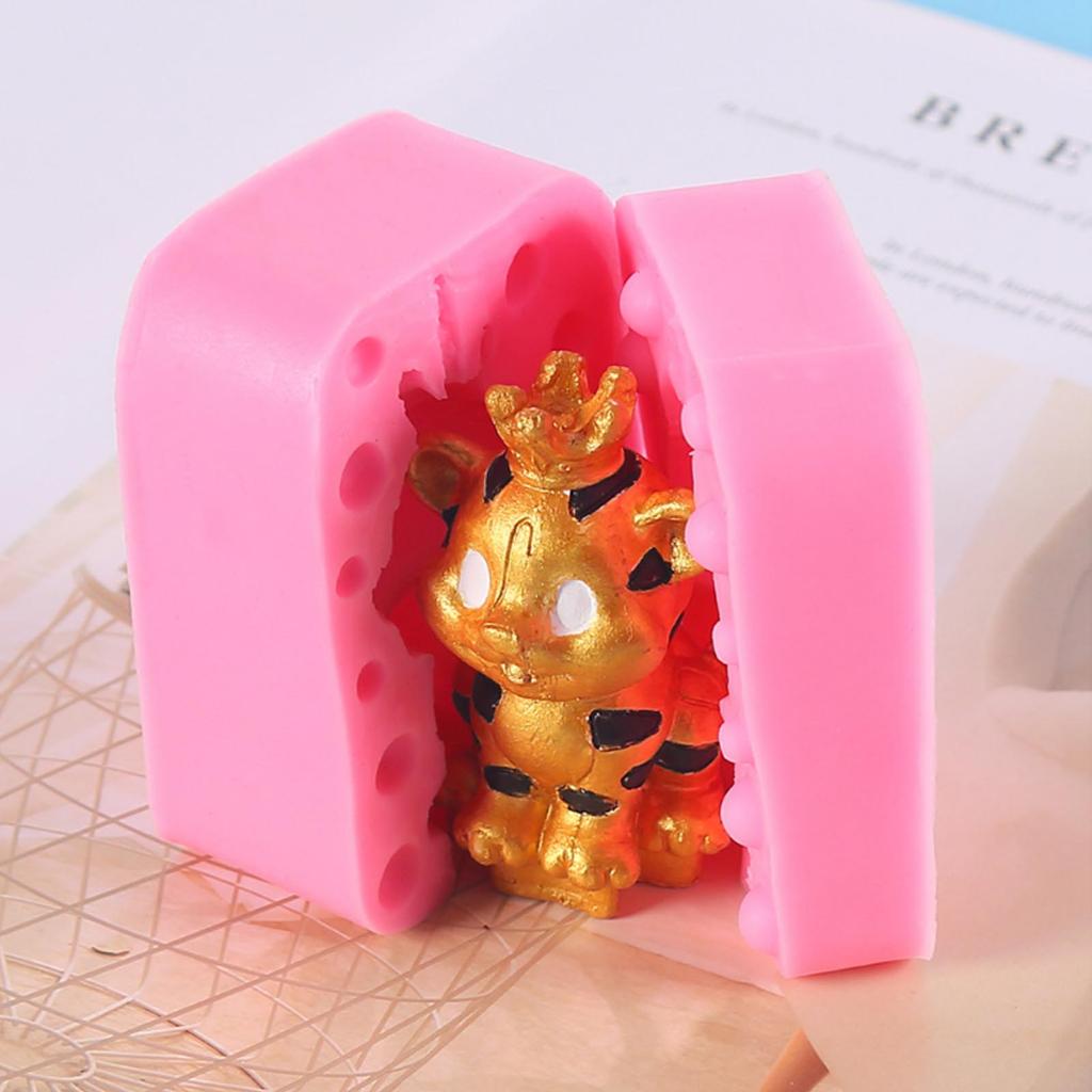 Cute Tiger Shaped Cupcake Silicone Mould Biscuit Fondant Molds Cake Decoration Making Sugar Craft Soap Moulds for Baking