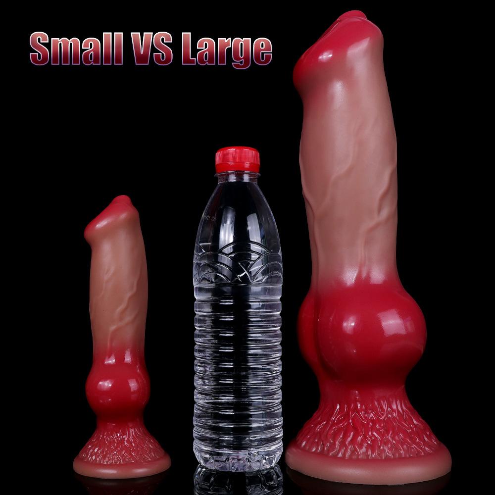 Large Makeup Animal Dog Dick Penis Liquid Silicone Simulation Thick Fake Penis Adult Female Masturbation Fake Penis