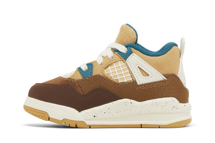 Kids' Sneakers Jordan 4 Retro Cacao Wow (TD) Cacao Wow/Geode Teal/Ale Brown/Twine/Sail/Luminous Green