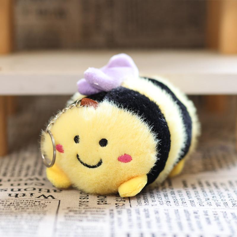 1 Piece Bag Pendant Cute Little Bee Doll Plush Toy Keychain Children'S Backpack Accessories Holiday Gifts