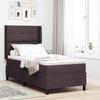 LED Boxspring Bed with Headboard Dark Brown 100 x 200 cm Fabric