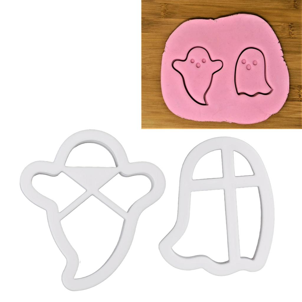 2pcs Small Ghost Cookie Cutters ABS Material Biscuit Cutter for Holiday Decoration Party Supplies Ba