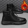 Autumn Winter Men's Boots Leather Casual Platform Boots Zipper British Style  Comfortable Men's Shoes Ankle Boots