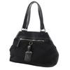 PRADA Logo embossing Tote Bag black Nylon/leather Women Used