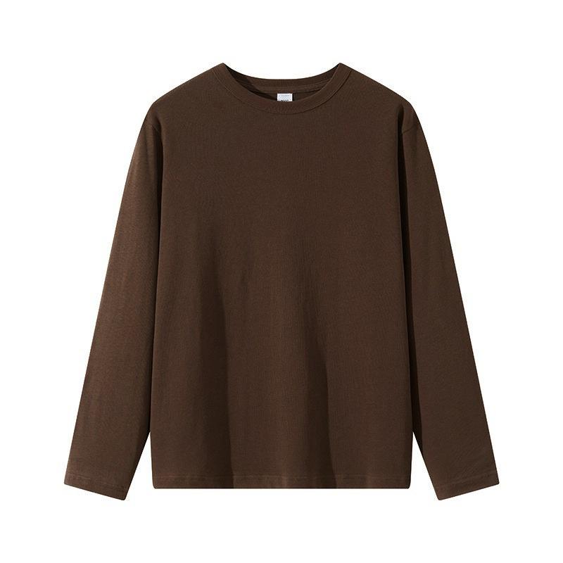 

Футболка для мужчин Хлопковые футболки Однотонная мужская одежда Футболки с длинным рукавом Весна Осень Майки M дубильная кора