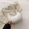 Korean Style Crescent Moon Underarm Bag Solid Color Hobo Bag Elegant PU Leather Shoulder Bag  Women