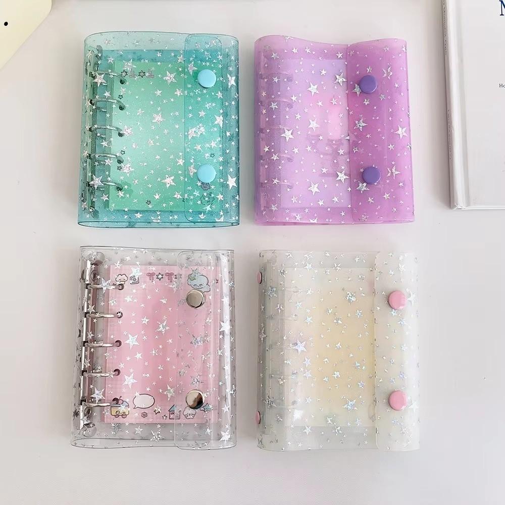 Transparent Photo Storage Card Holder Sparkling M5 Stars Buckle Card Holder Book  Photo Collecting