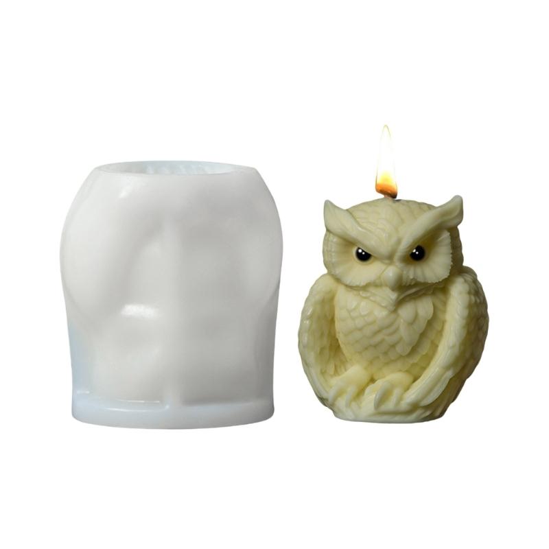 Flexible Silicone Mold Realistic Owl Figurine Candle Crafting Mould Animal Theme Epoxy Resin Mold for Handmade Crafts