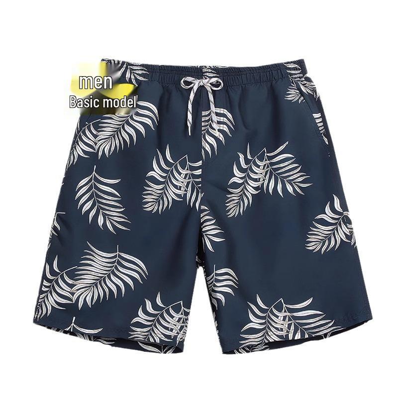 Men's Quick-Dry Casual Beach Shorts - Loose Fit, Ice Silk Swimming Trunks, Five-Point Length.