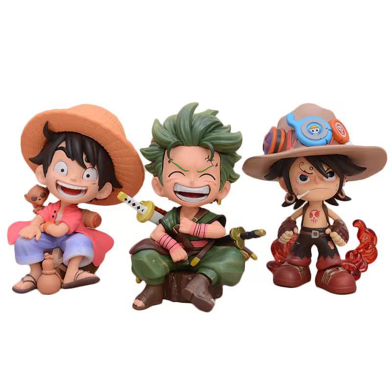 Laughing Luffy & Zoro Figurine – Straw Hat Crew Desktop & Car Ornament
