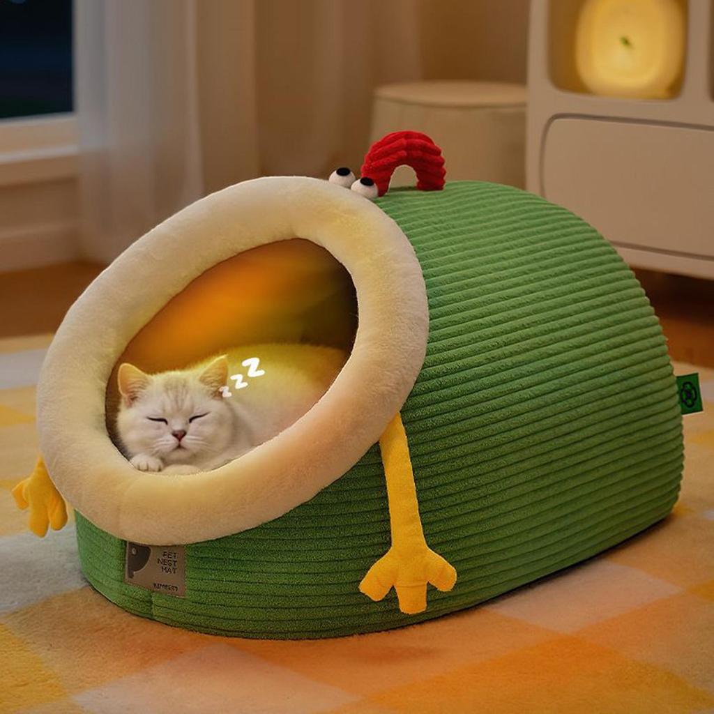 Cat Hideaway Bed Cave with Removable Cushion Winter Warm Cat Bed Pet House Kitten Cave for Small Pet Puppy Sleeping