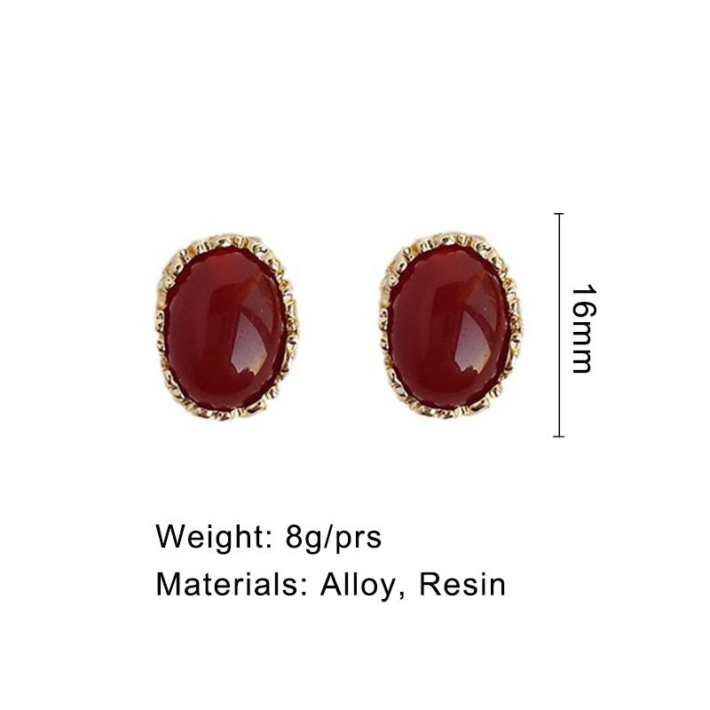 Ovales Metall-Steckohrringe Klassisches Harz Neue Stile Für Frauen Vintage Mode Schmuck Tägliche Wear Accessoires Zeitlose Geschenke MQ596