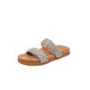 French Thick-soled One-word Slippers for Women's Summer Wear, New Korean Version of Vacation Wind and Rhinestone Comfortable Lazy Cool Slippers
