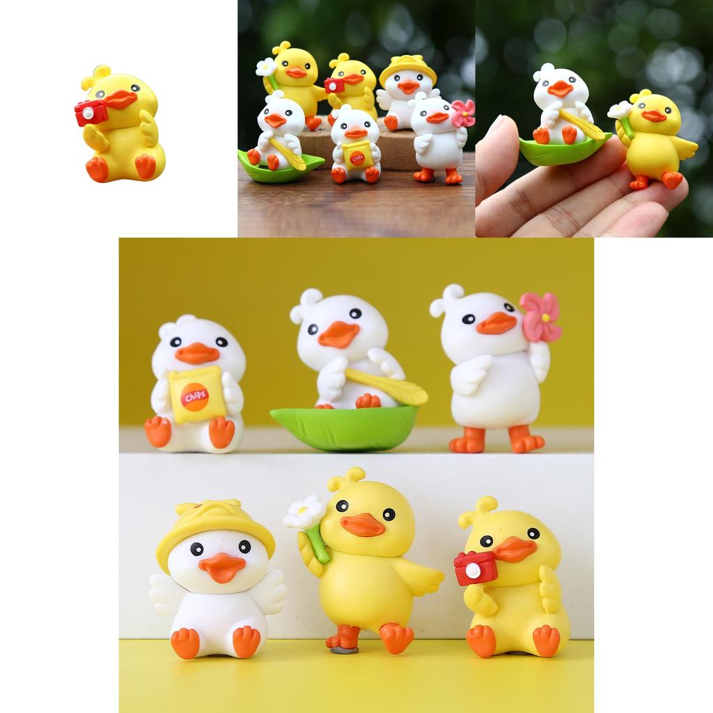 Cute Cartoon Yellow Duck Figurine For Car Decor And Photography Pvc Collectible Toy