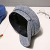 Personality Cotton Linen Women Summer Navy Hats Berets Octagonal Cap Flat Cap