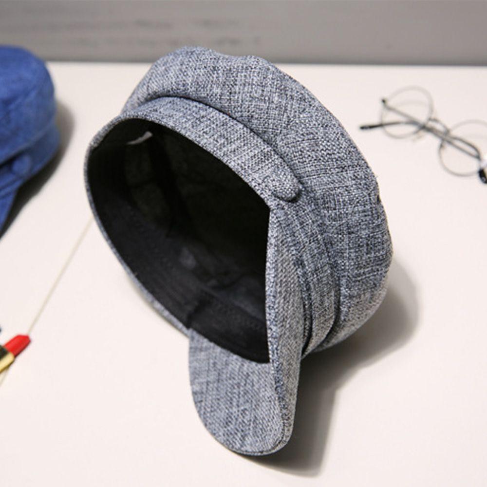 Ladies Cotton Linen Autumn Summer Navy Hats Berets Octagonal Cap Flat Cap