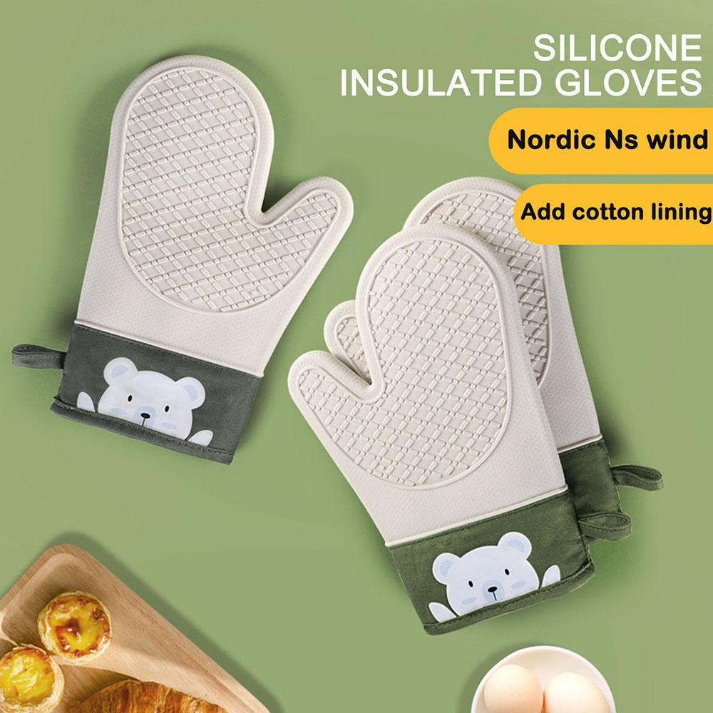 Silikon-Ofenhandschuhe, dicke Isolierung, rutschfeste Handschuhe, Mikrowellen-Verbrühschutz, Grill-Ofenhandschuhe, Topflappen, Küchen-Backwerkzeug