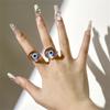 Glückliches Auge Brille Blau Türkisches Böses Auge Ring Party Hochzeit Transparenter Fingerring für Damen Mädchen Herren Mode Y2k Schmuck Ringe