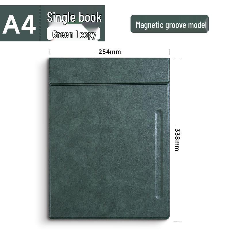 A4 Leather Conference Clipboard with Magnetic Board & Custom Logo