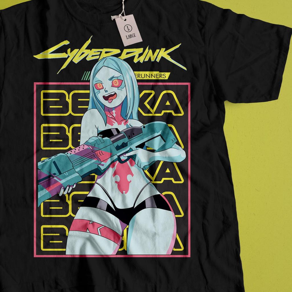 Cyberpunk Edgerunners T-Shirt, Anime Neon Grafik-T-Shirt, Futuristisches Streetwear-Shirt, Otaku Geschenk, Sci-Fi Anime Kleidung