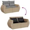 Vidaxl 5-Cz. Garden Furniture Set With Cushions, Beige, Poly Rattan