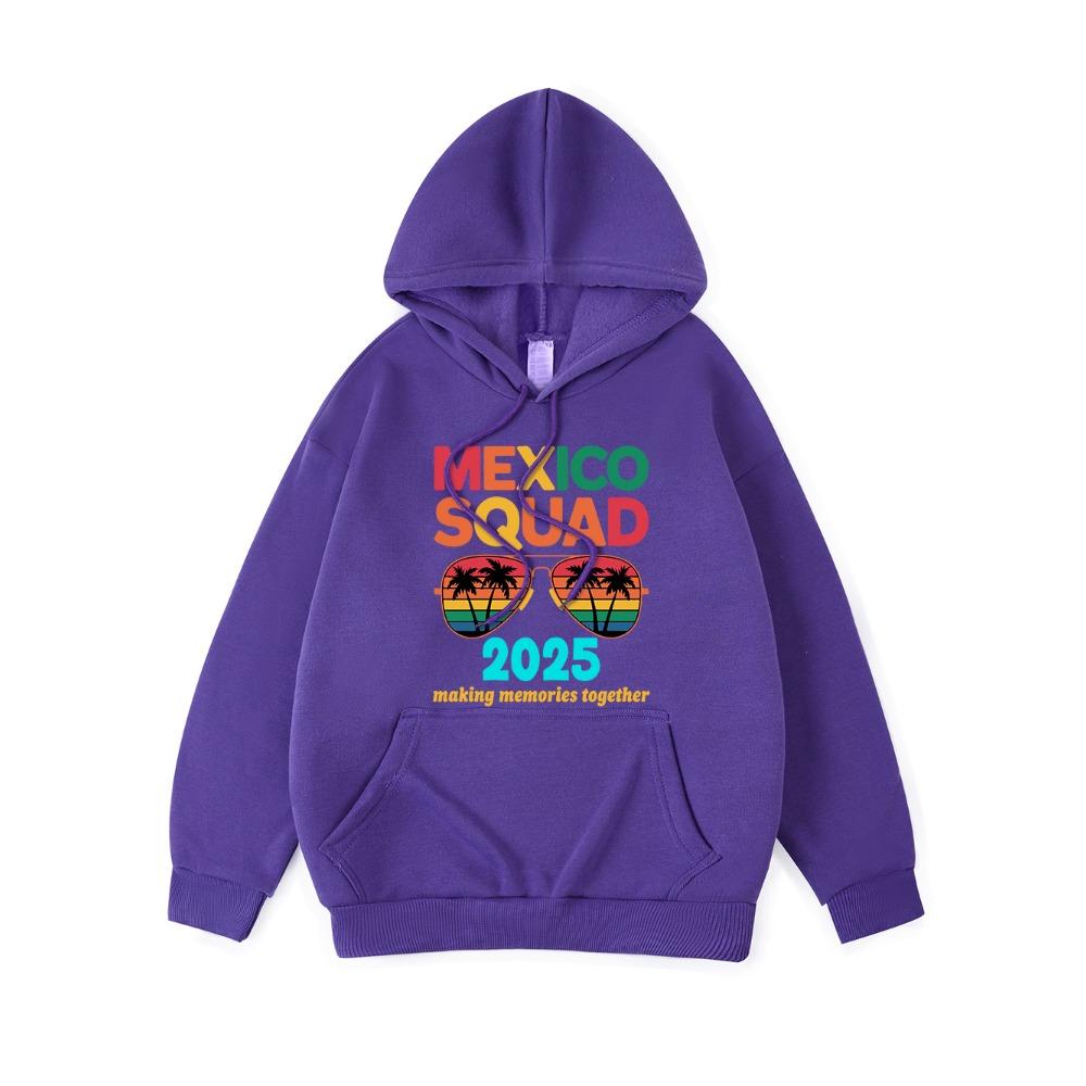 Mexico Squad Letter Printed Hoodie Women Casual Pocket Hooded Winter Sweatshirt Basics Sporty Womans Clothing