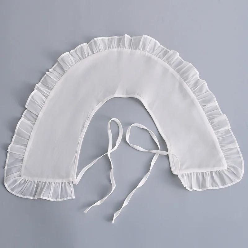 Women Lace Detachable Collar Shawl Bowknots Neckwear Fake Collar Shoulder Wraps Female False Collars Small Cape