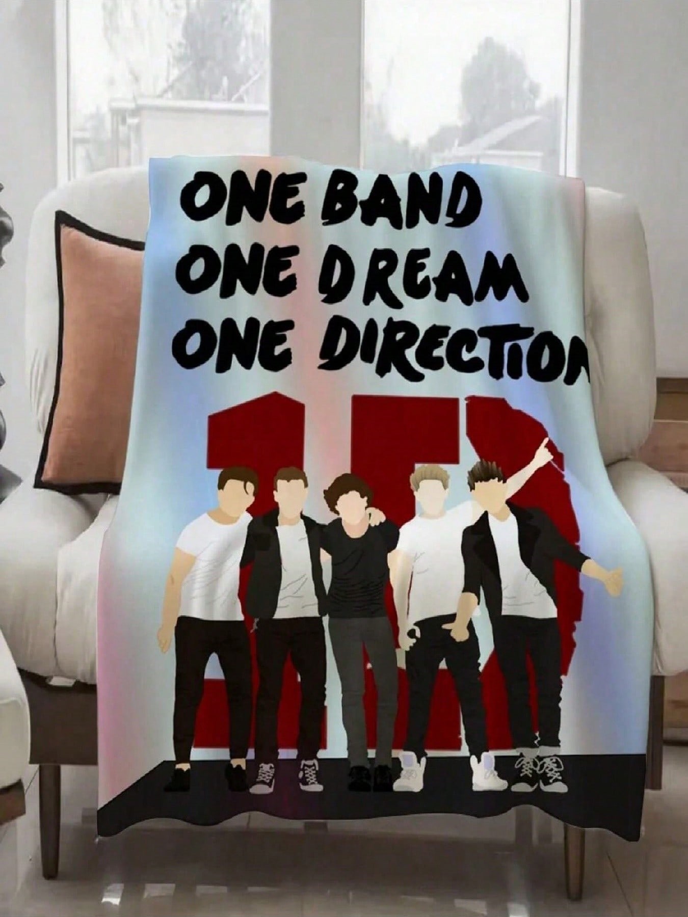 Pop Band O-One DirectionS Blanket Design Lightweight Throw Blanket For Dorms, Naps, Living Room, Office,Sofa,All-Season 75X95CM серый