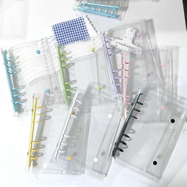 Transparent PVC HONGEN Gift Binder Case Hand Ledger Simple Storage Cover 60 Sheet Spiral Core Loose-leaf Notebook A3