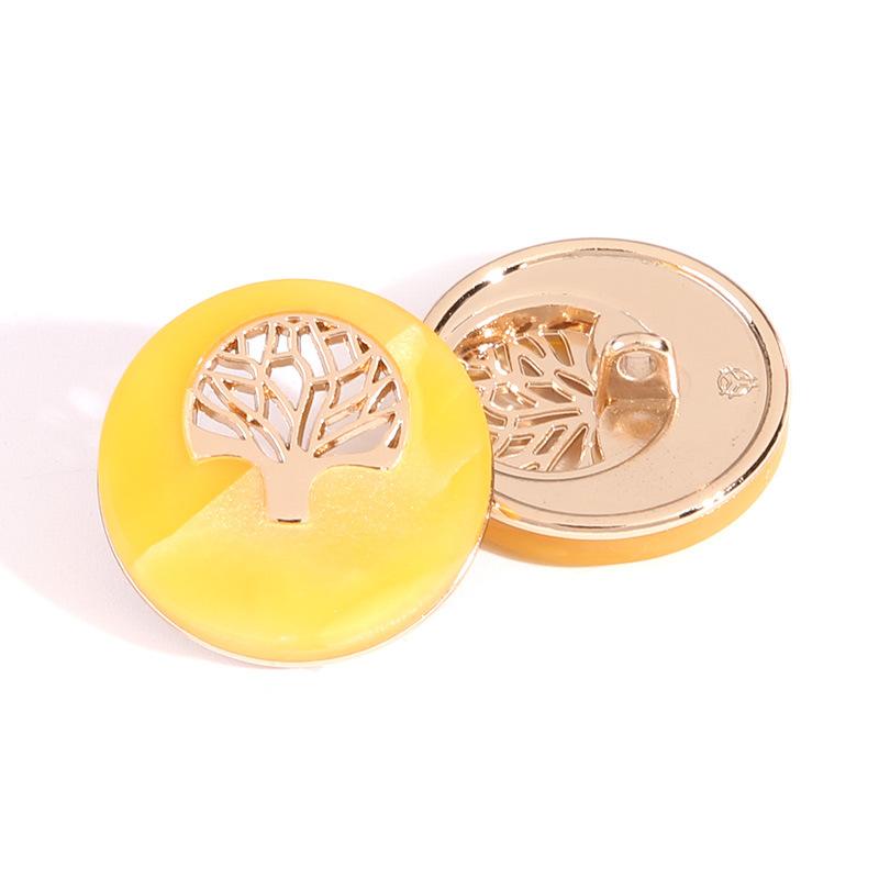Round Yellow Button Versatile Clothes Top Suit Button Children'S Sweater Coat Cardigan High-End Button Accessories