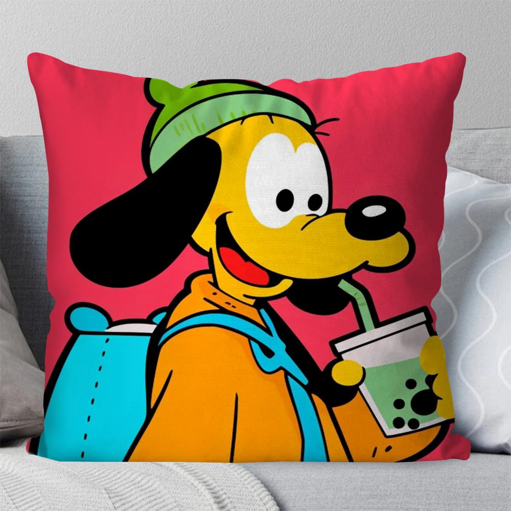 

P-Pluto Animated Cartoon Characters Pillow Case Square Pillow Bedroom Sofa Leisure ComfortCar Living Room Home Decoration 40X40 16x16Inch