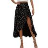 "2024 Summer Romantic Floral Ruffle Slit Skirt for Women"
