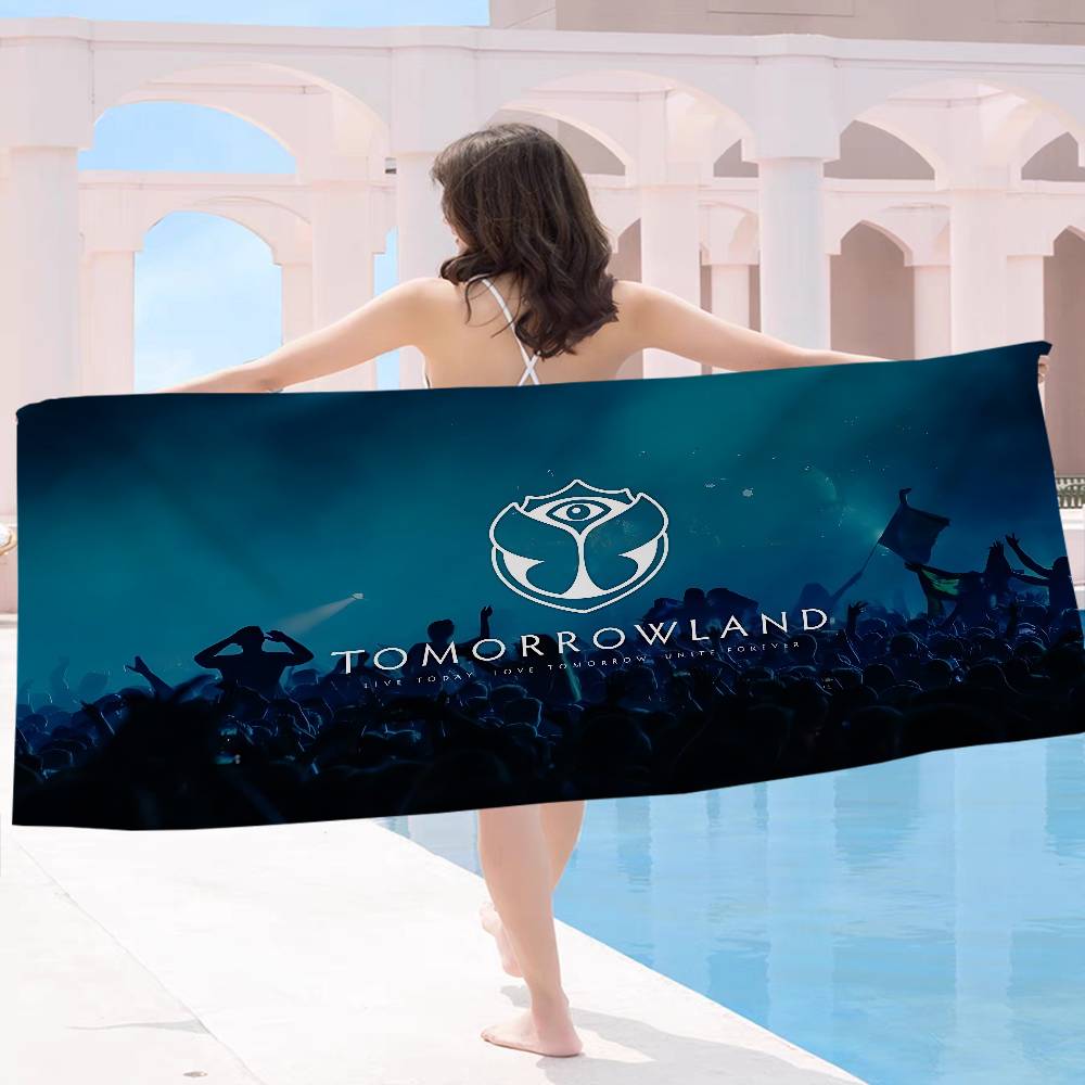 T-Tomorrowlands Musiklogo Mikrofaser Strandtuch Saugfähig Schnell trocknend Weich Yoga Schwimmen Resort Bergsteigen Handtuch