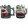 New Stainless Steel Liner Jaws 50th Anniversary Mug Creative Resin Material Ocean Theme Cup 3D Design Funny Shark Coffee Cup