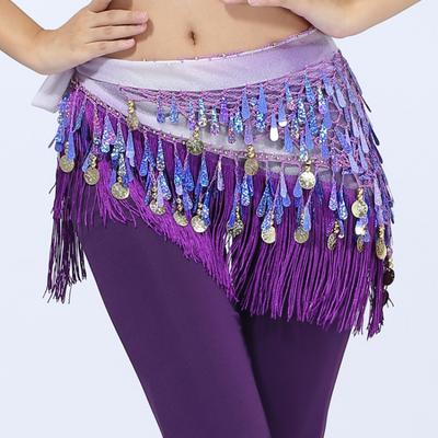 Belly Dance Hip Scarf Tassel Wrap Skirt with Pendants Costume for Women Show Performance Carnival