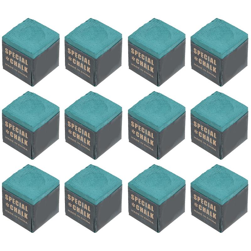 12Pcs No-Slip Cue Stick Wiping Powder Pool Table Cue Chalk Billiards Pool Cue Chalk For Pool Billiard Snooker