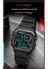 Sanda Unisex Fashionable Square Luminous Multifunctional Waterproof Electronic Watch